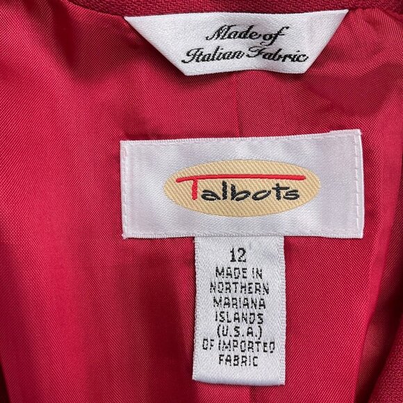 Talbots Skirt Suit 12/40 30Wx21L Red Wool Blend Classic Career 2pc USA VTG - Picture 3 of 16